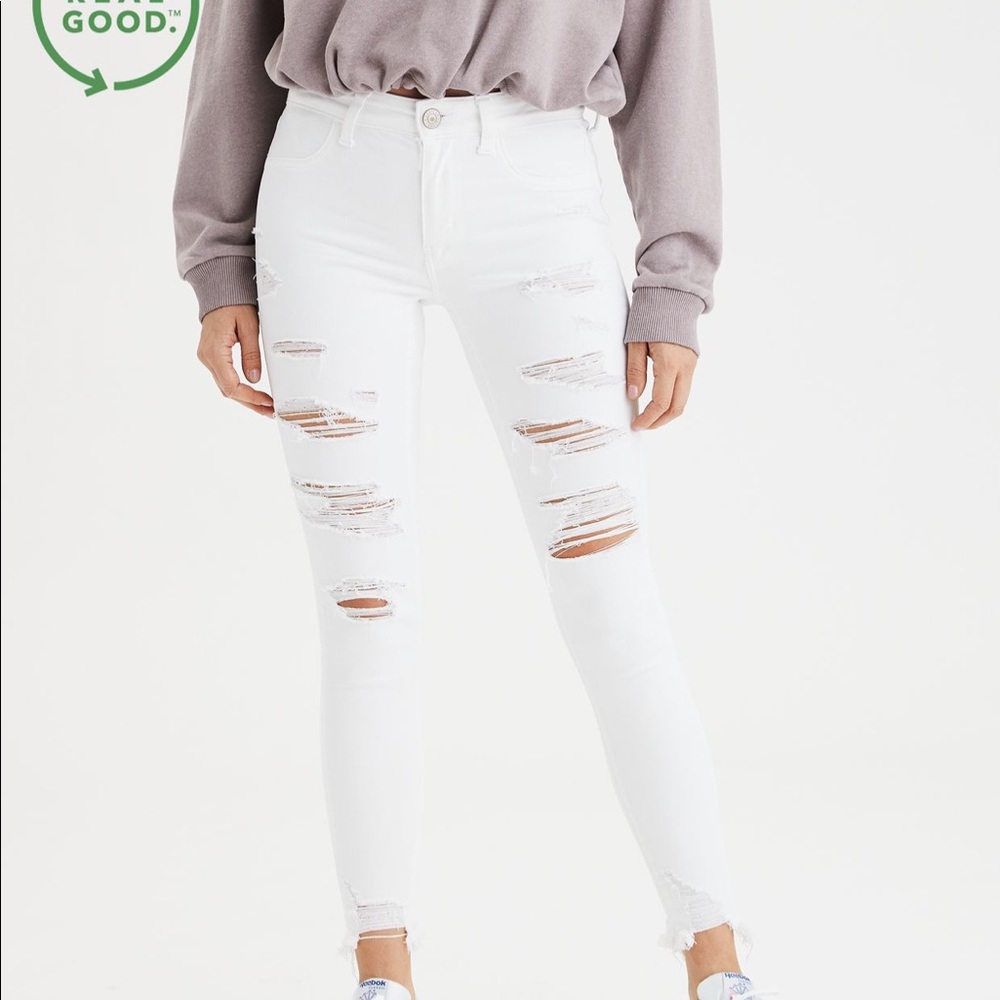 white american eagle jeans